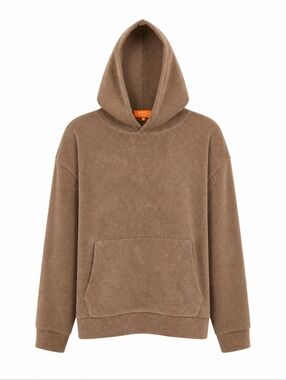 Negative Space Men's Brown Corduroy Chenille Pullover Hoodie Sz L Casual Lounge